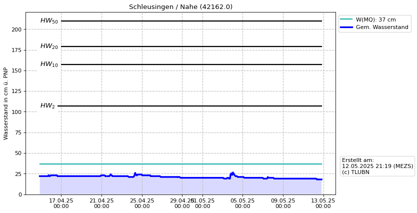 Wasserstand Schleusingen